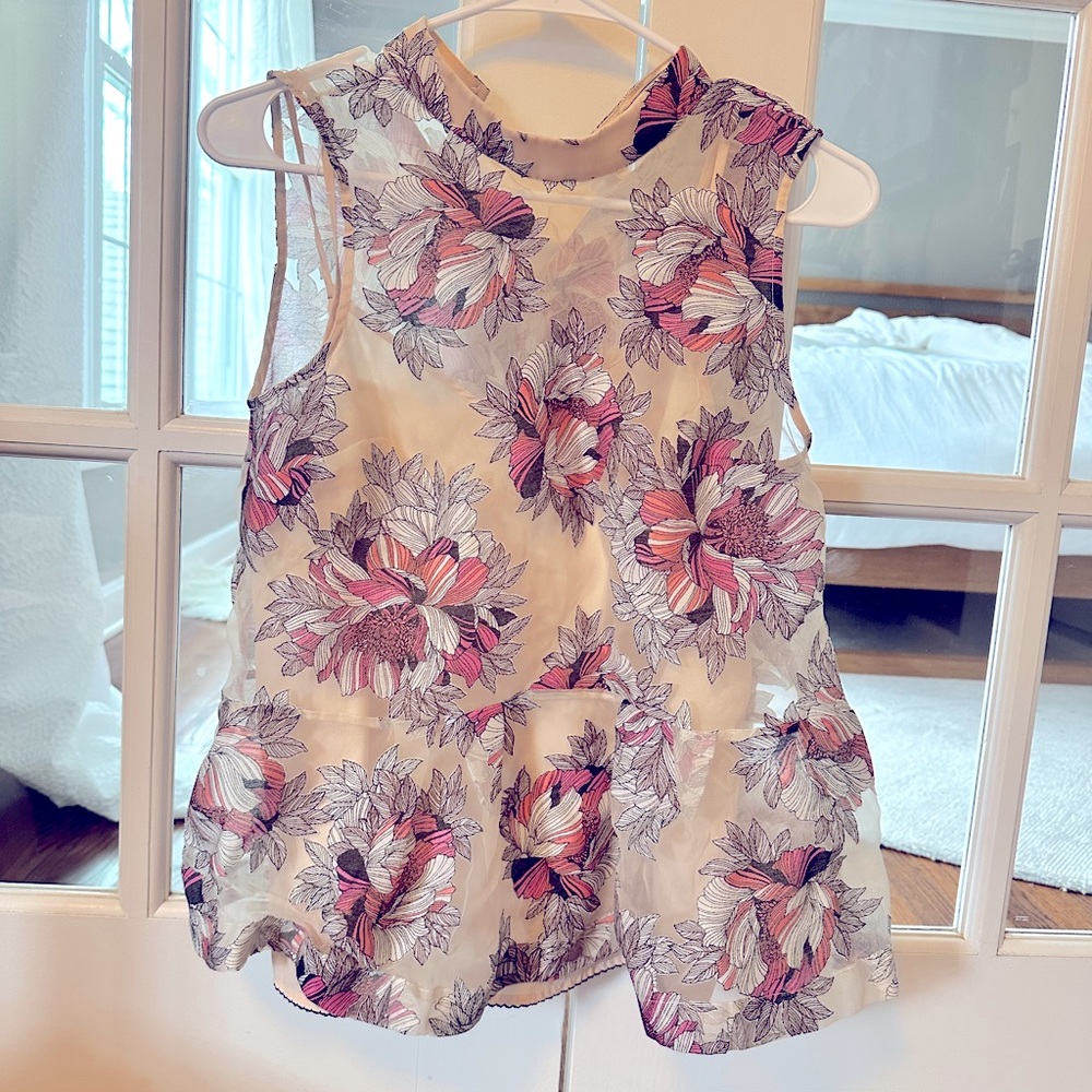 Beautiful sheer Anthropology top. Cute with jeans or dress pants.